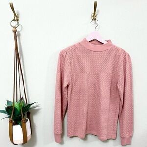 J. Crew Textured Mock Neck Sweater Pink AB141 Size S